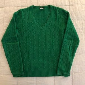 J. Crew green cable knit sweater